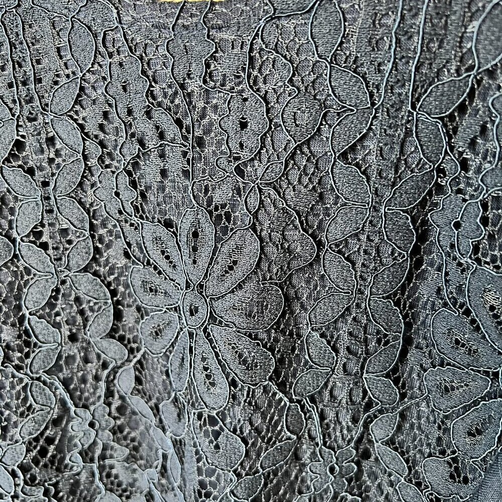 Knox Rose Blouse Womens Size XXL Navy Indigo Ink Floral Lace Babydoll Top - Picture 7 of 16
